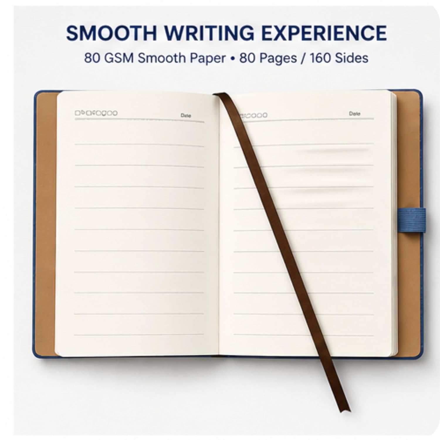 A5 Soft Diary with Cute Pen - Notebook Journal for Meeting and Work