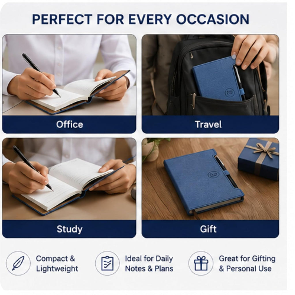 A6 Soft Diary with Cute Pen - Journal Notebook Diary for Meeting and Work