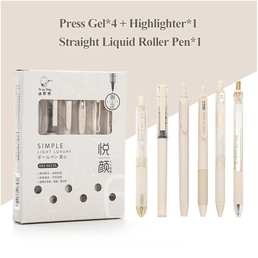 6 in 1 Aesthetic Gel Pen Set Pastel Cute Pens