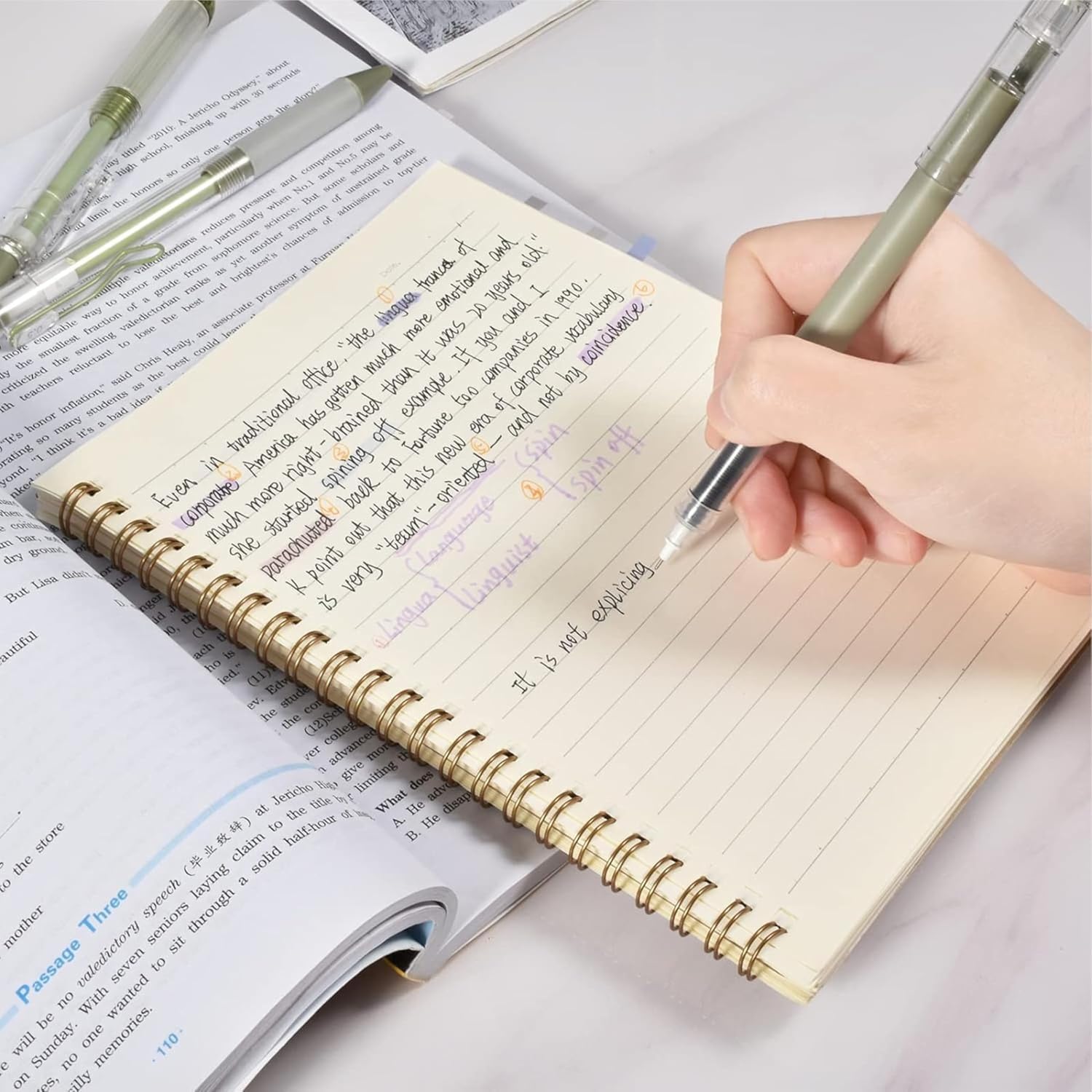 6 in 1 Aesthetic Gel Pen Set Pastel Cute Pens