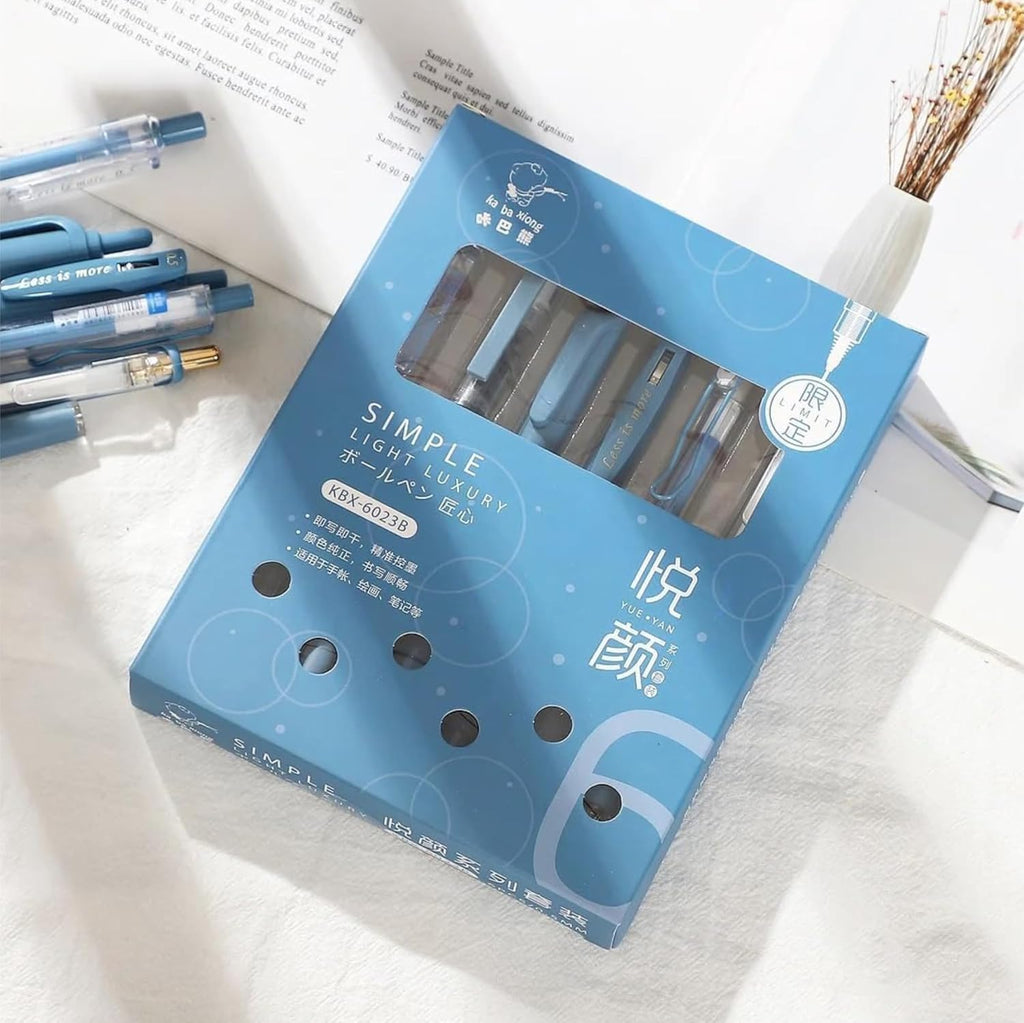 6 in 1 Aesthetic Gel Pen Set Pastel Cute Pens