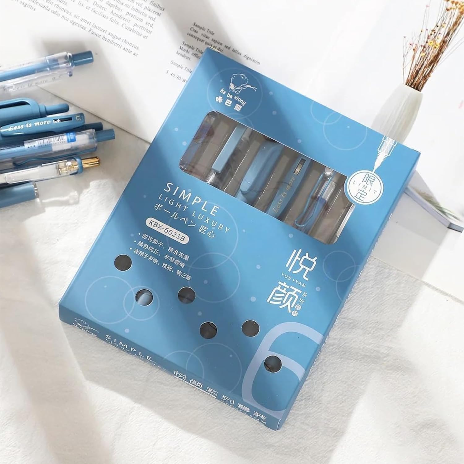 6 in 1 Aesthetic Gel Pen Set Pastel Cute Pens